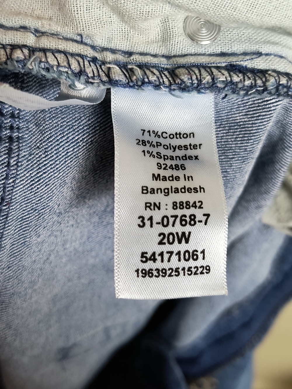 Catherines Right Fit Curvy Blue Ankle-Length Stretch Jeans - Whiskering - Picture 6 of 6